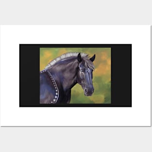 Painted Black Percheron Posters and Art